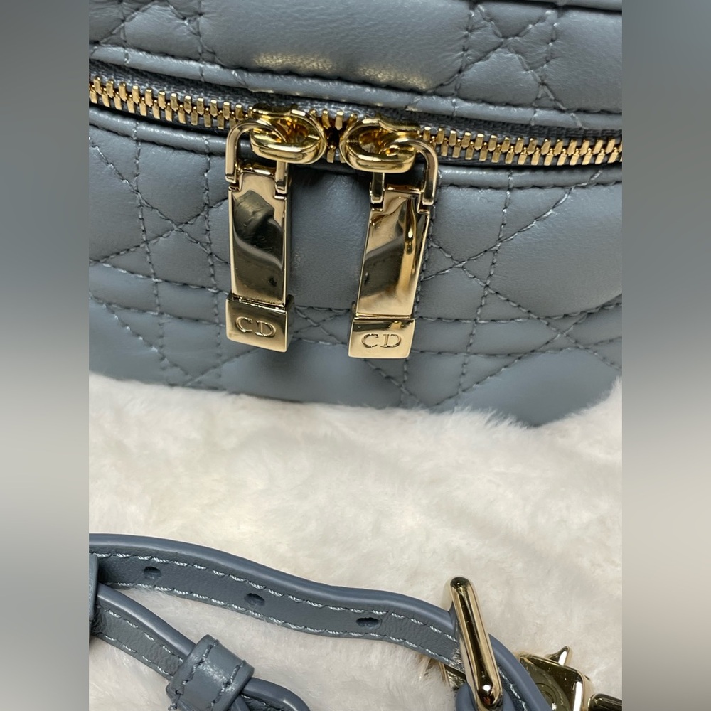 DIOR MINI VANITY WITH CROSSBODY STRAP SMALL IN SEA BLUE - Picture 14 of 16